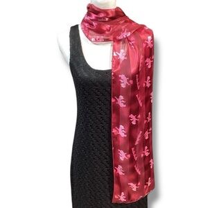 Wrap-able Lightweight Holiday Valentines Day Cherub Red & Pink Silk Feel Scarf